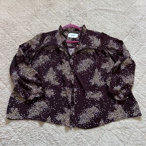 ba&sh Floral Long Sleeve Peasant Blouse Women’s Size L